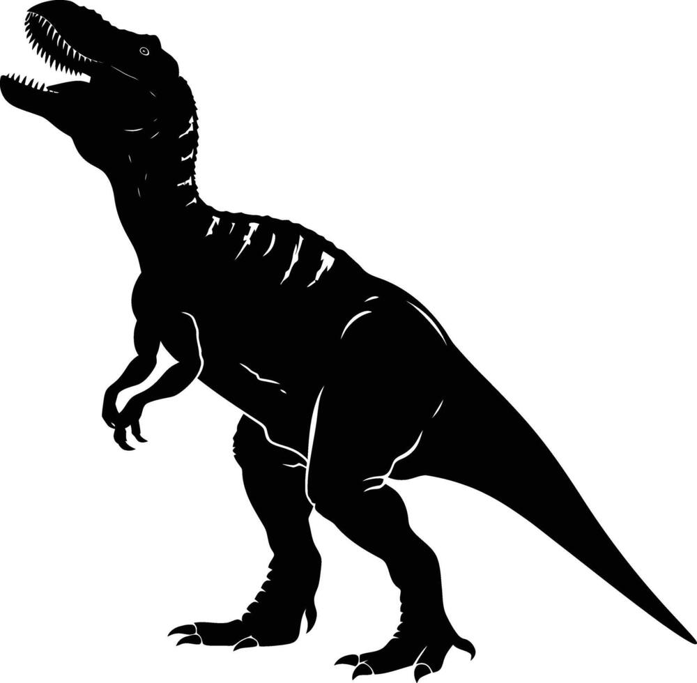 AI generated Silhouette Dinosaur black color only vector