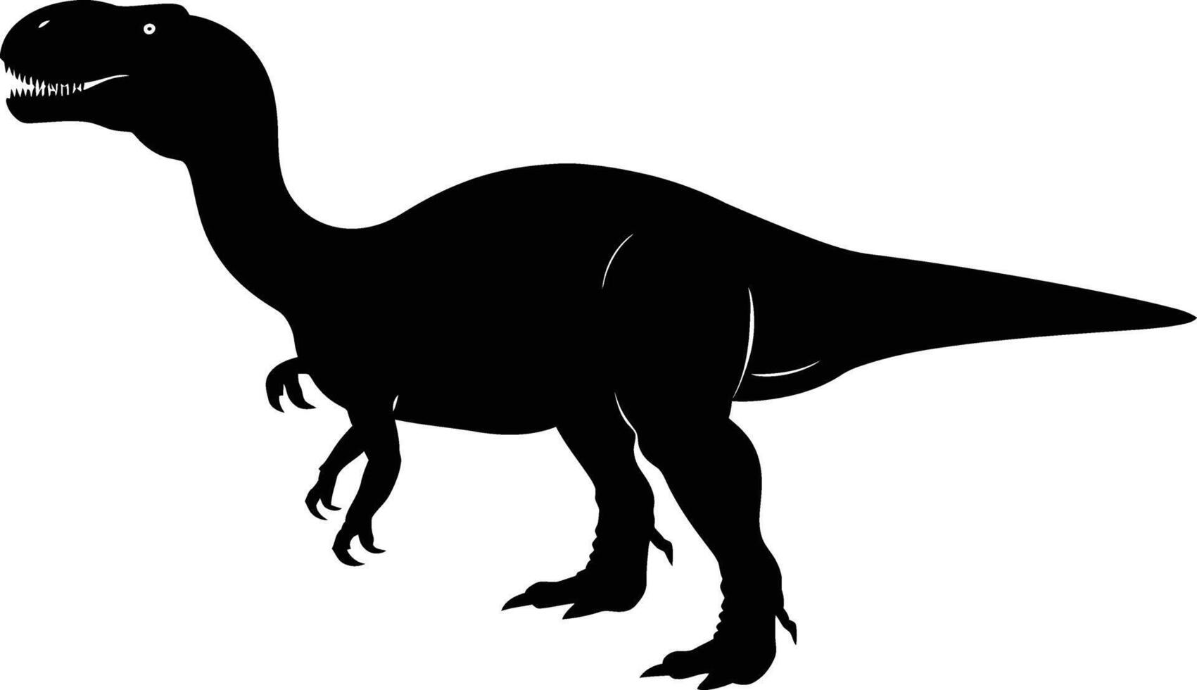 ai generado silueta dinosaurio negro color solamente vector