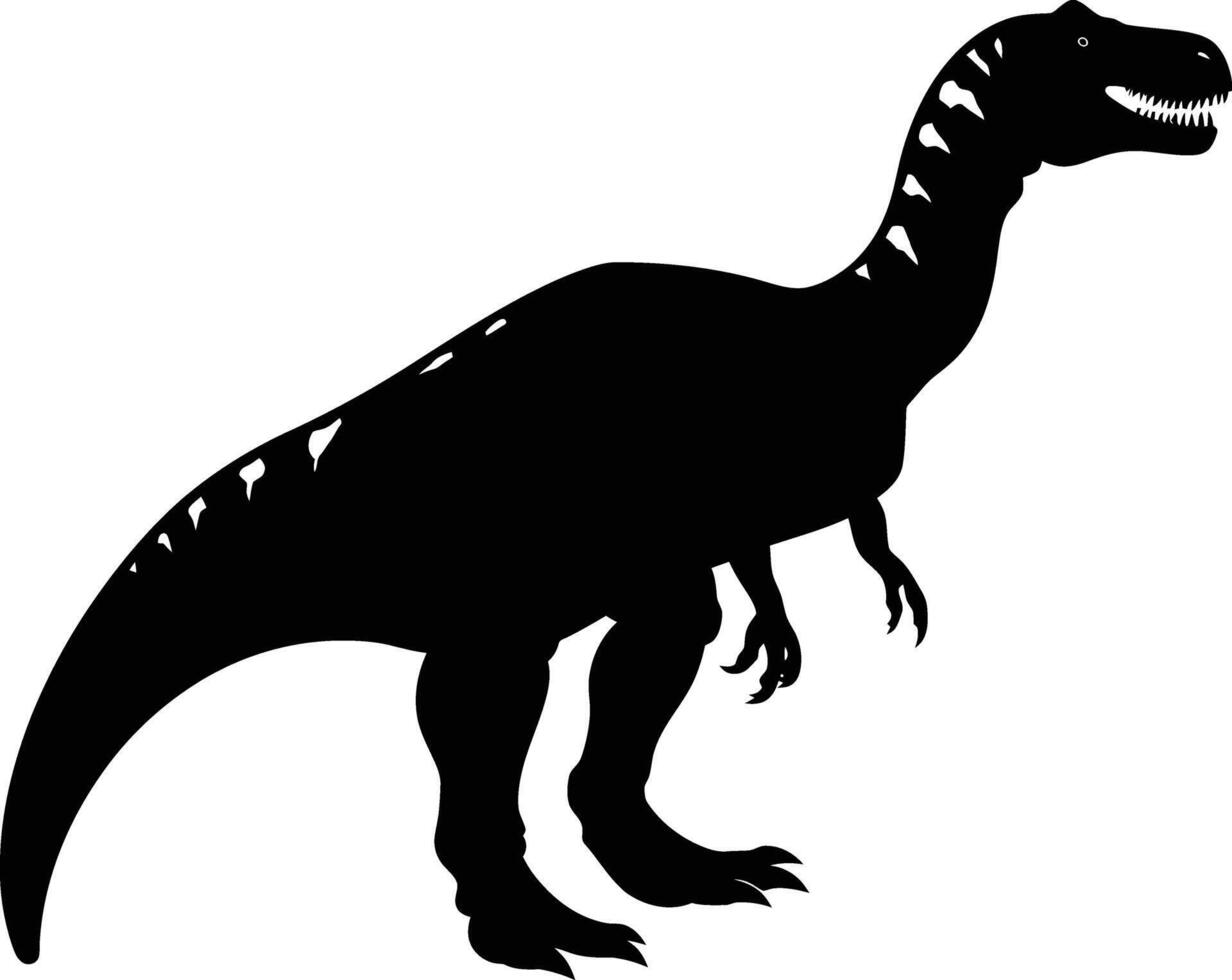 ai generado silueta dinosaurio negro color solamente vector