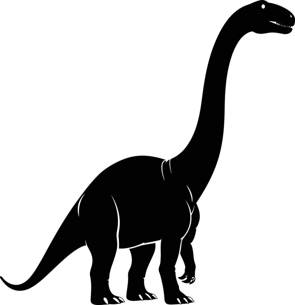 ai generado silueta dinosaurio negro color solamente vector