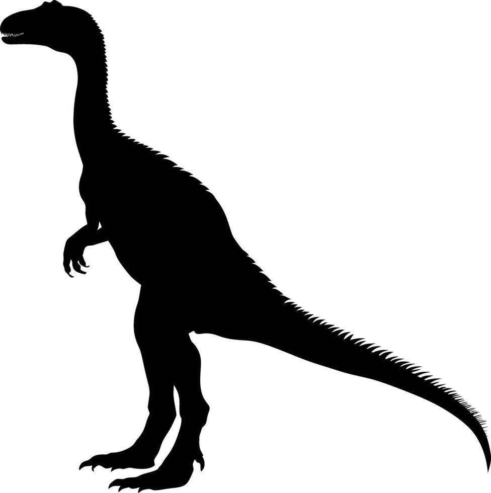 ai generado silueta dinosaurio negro color solamente vector