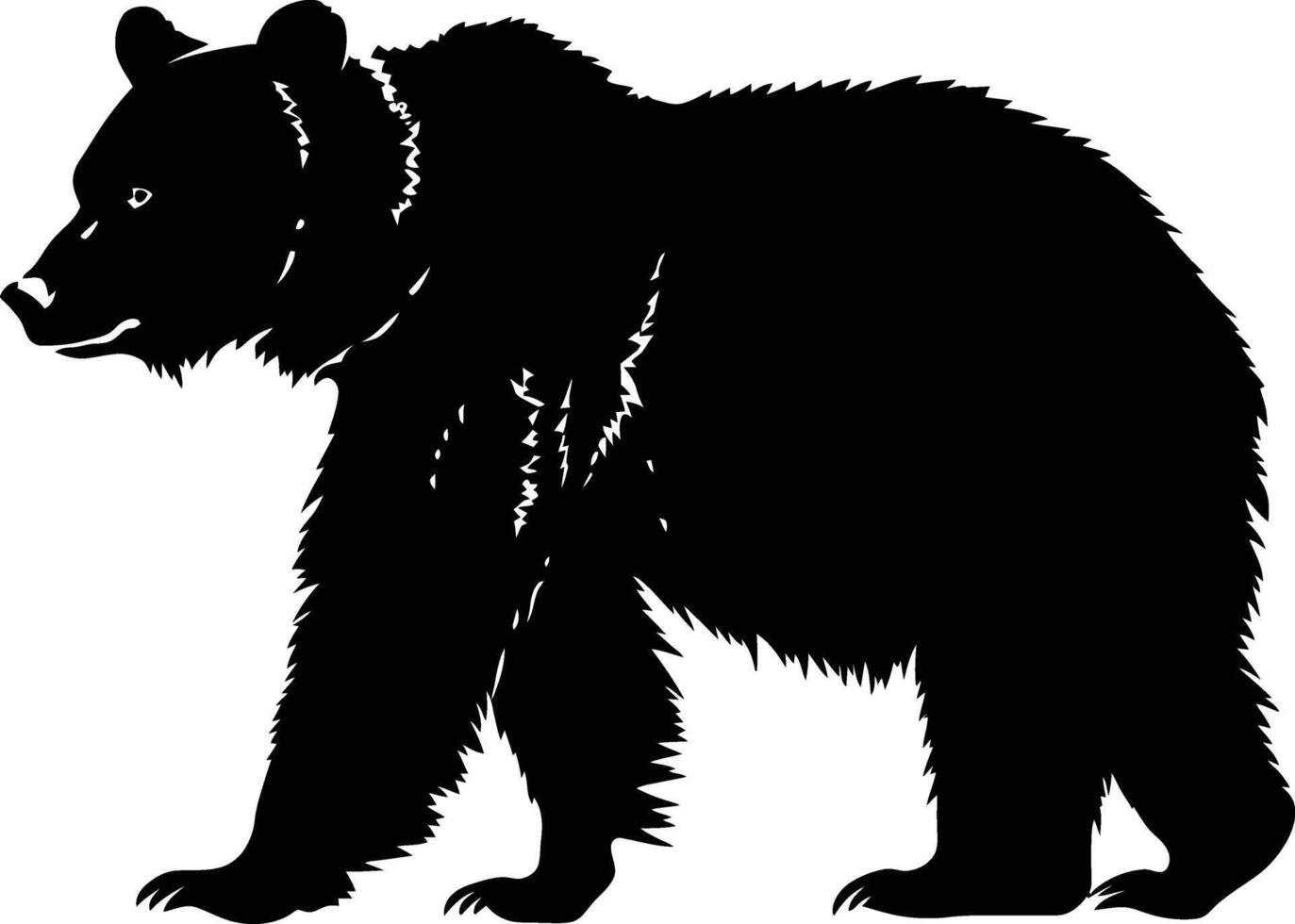 AI generated Silhouette bear black color only vector