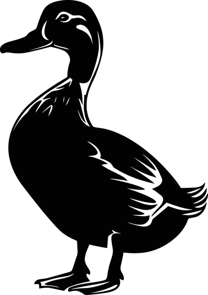 ai generado silueta Pato negro color solamente vector