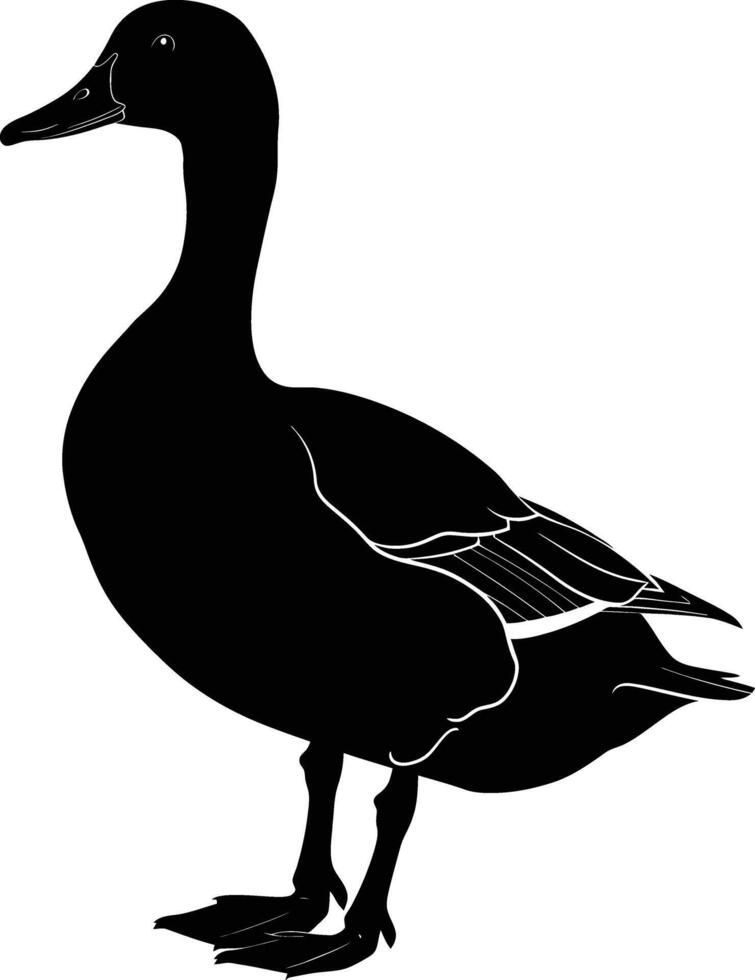 AI generated Silhouette duck black color only vector