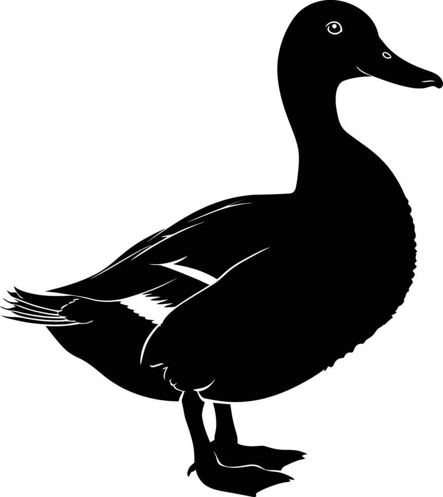 ai generado silueta Pato negro color solamente vector