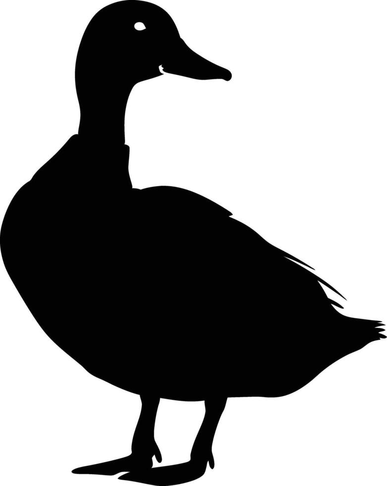 AI generated Silhouette duck black color only vector