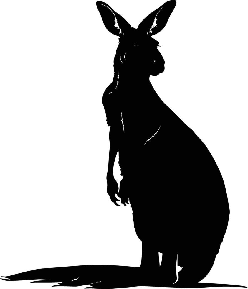AI generated Silhouette kangaroo black color only vector