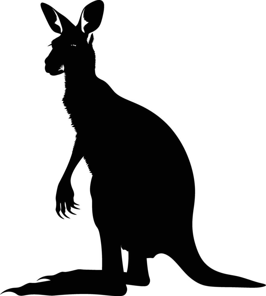 AI generated Silhouette kangaroo black color only vector