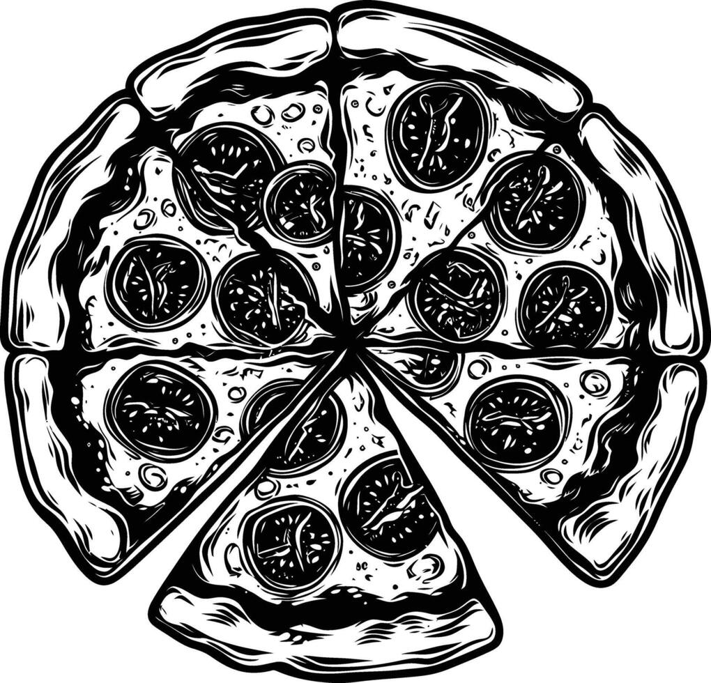 ai generado silueta Pizza negro color solamente vector