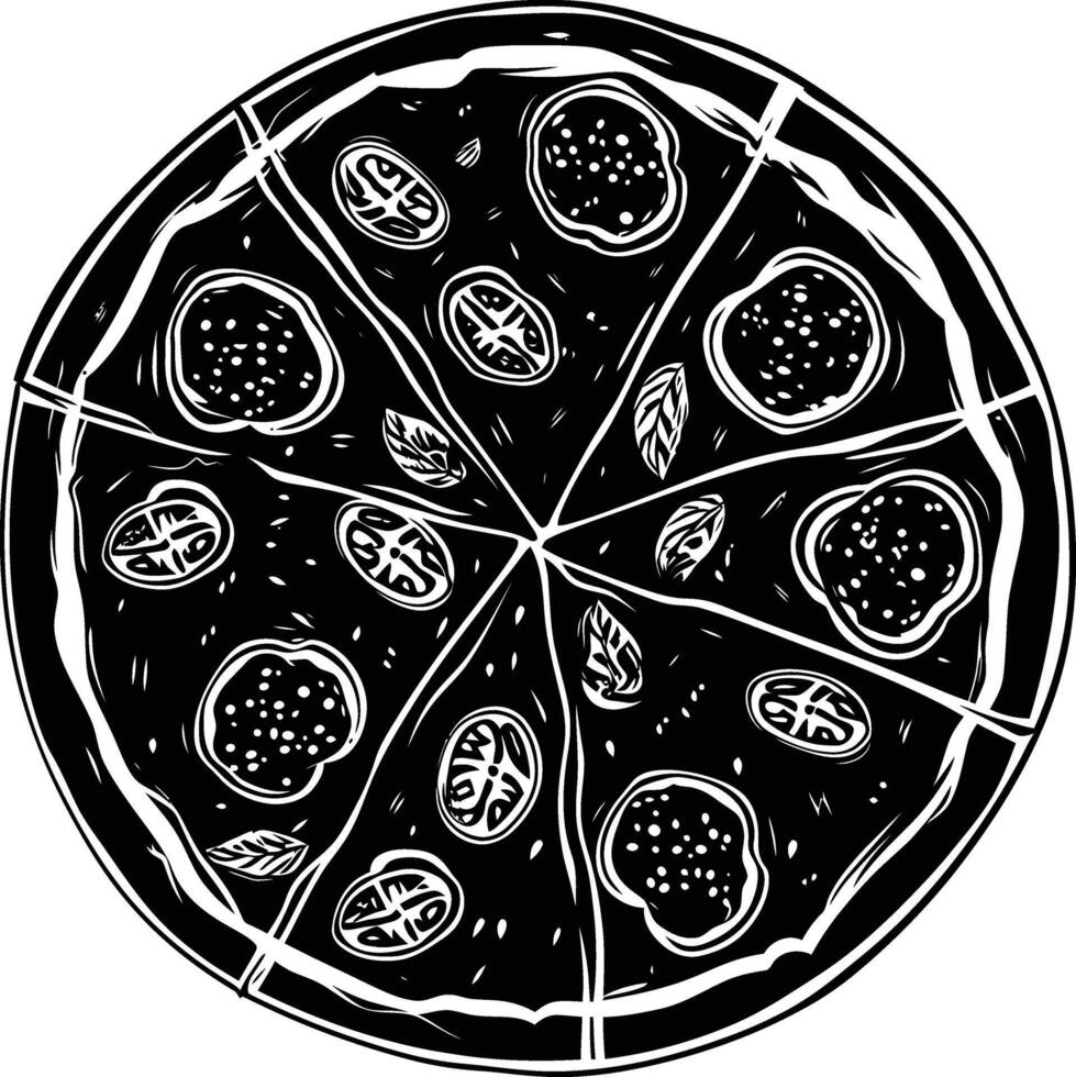 ai generado silueta Pizza negro color solamente vector