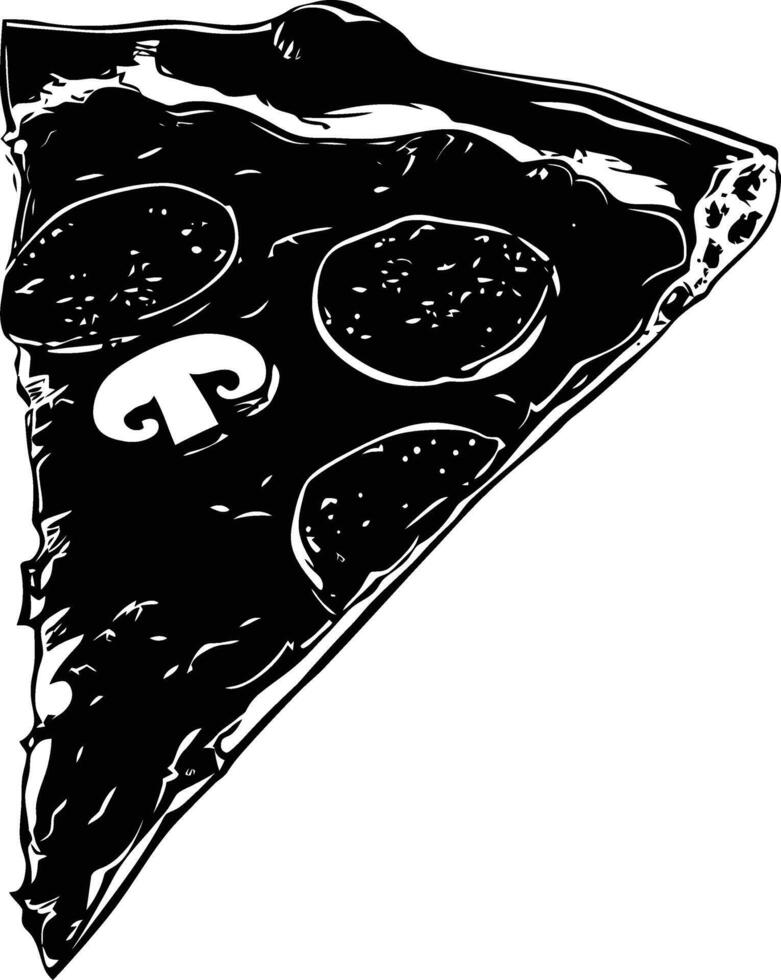 ai generado silueta Pizza rebanada negro color solamente vector