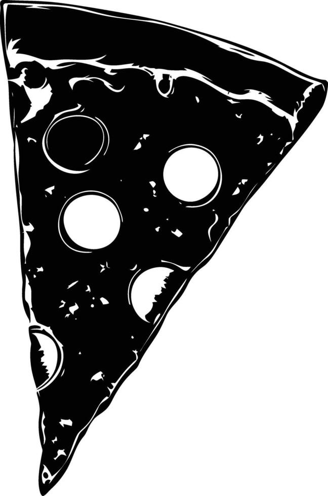 AI generated Silhouette pizza slice black color only vector