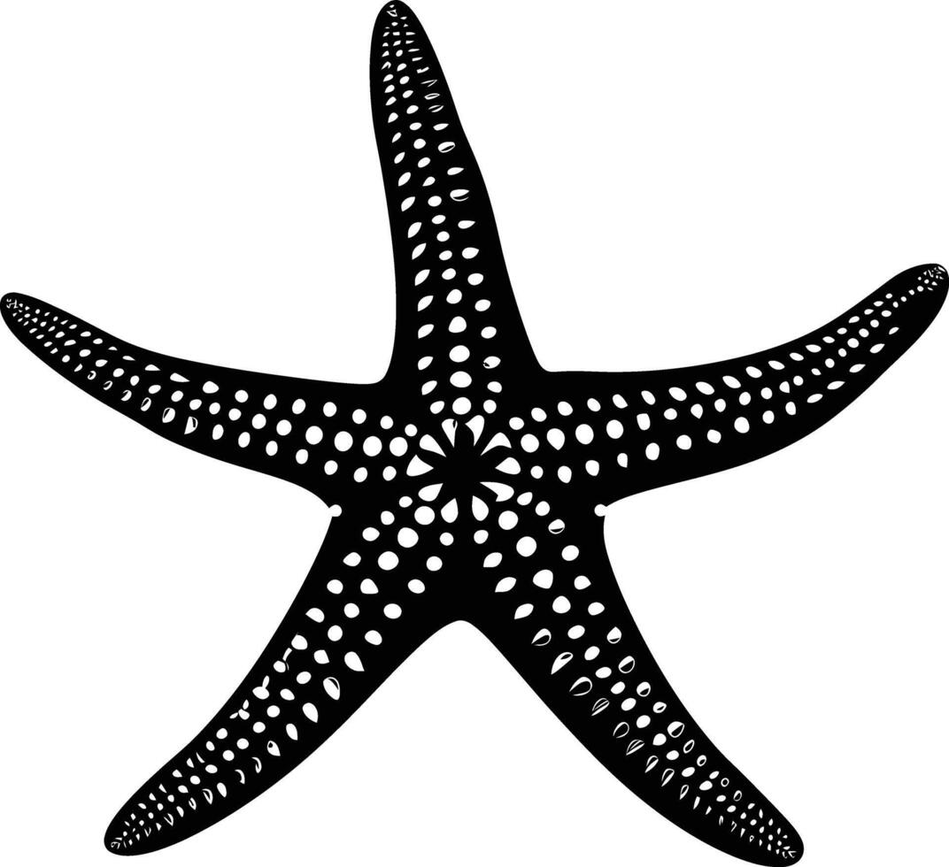 AI generated Silhouette starfish black color only vector