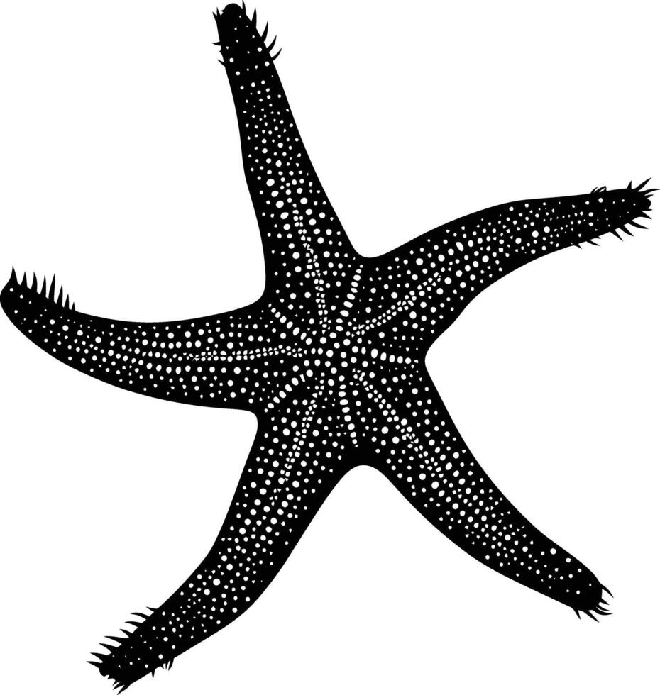 AI generated Silhouette starfish black color only vector