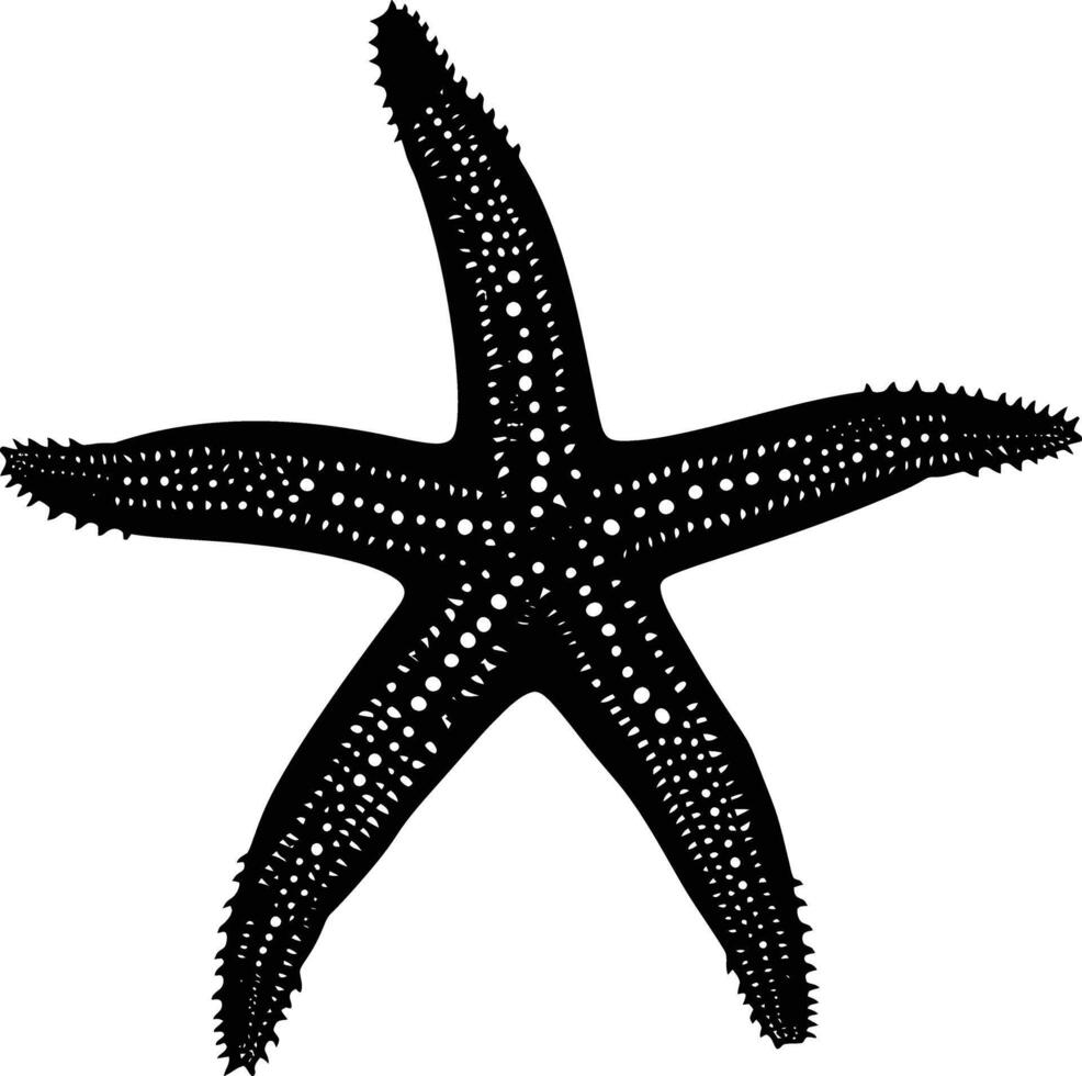 AI generated Silhouette starfish black color only vector