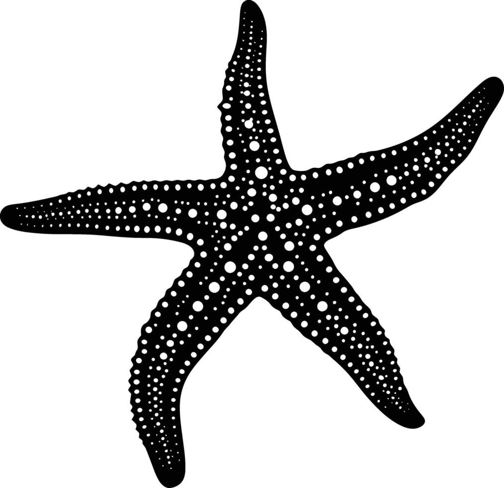 AI generated Silhouette starfish black color only vector