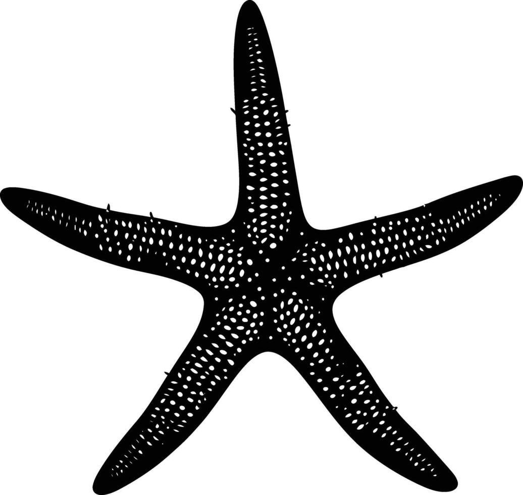 AI generated Silhouette starfish black color only vector