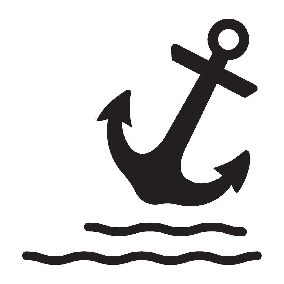 anchor icon logo vector design template