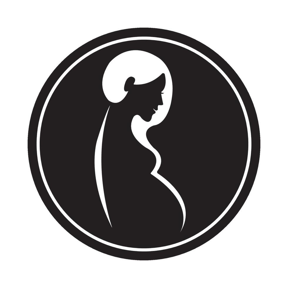 embarazada madre icono logo vector diseño modelo