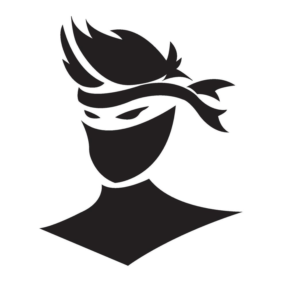 ninjas icono logo vector diseño modelo