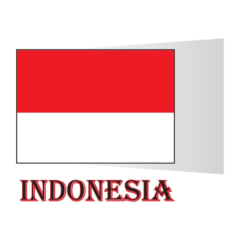 Indonesian flag icon logo vector design template