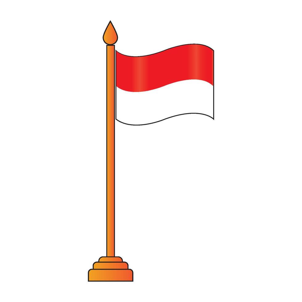 Indonesian flag icon logo vector design template