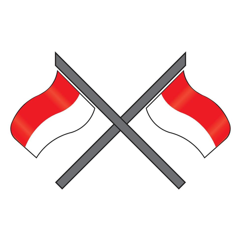 Indonesian flag icon logo vector design template