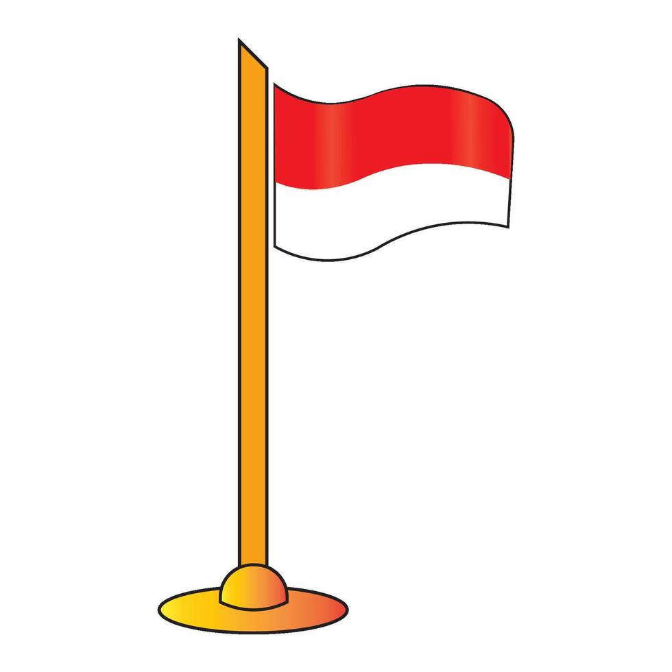 Indonesian flag icon logo vector design template