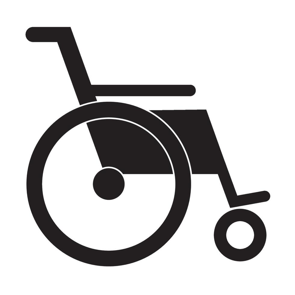 rueda silla icono logo vector diseño modelo