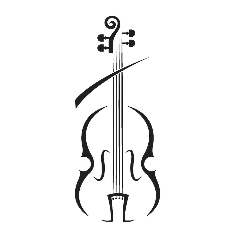 violin icon logo vector design template