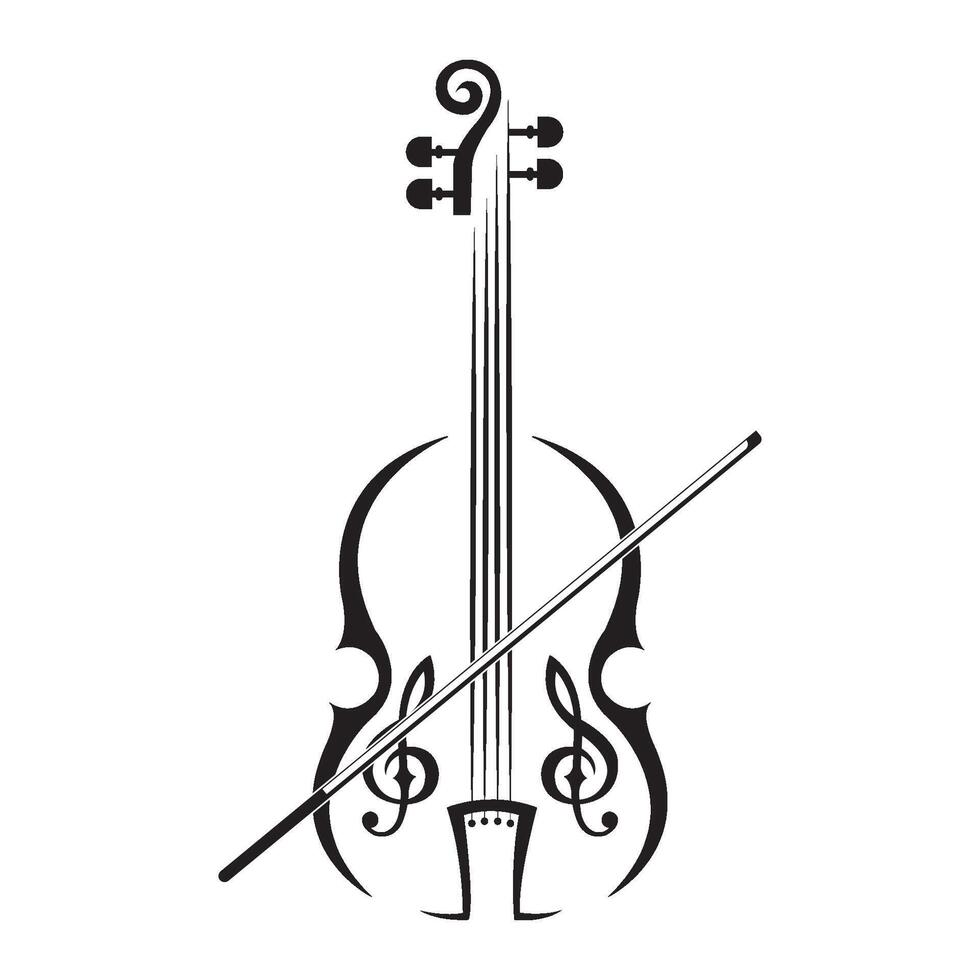 violin icon logo vector design template