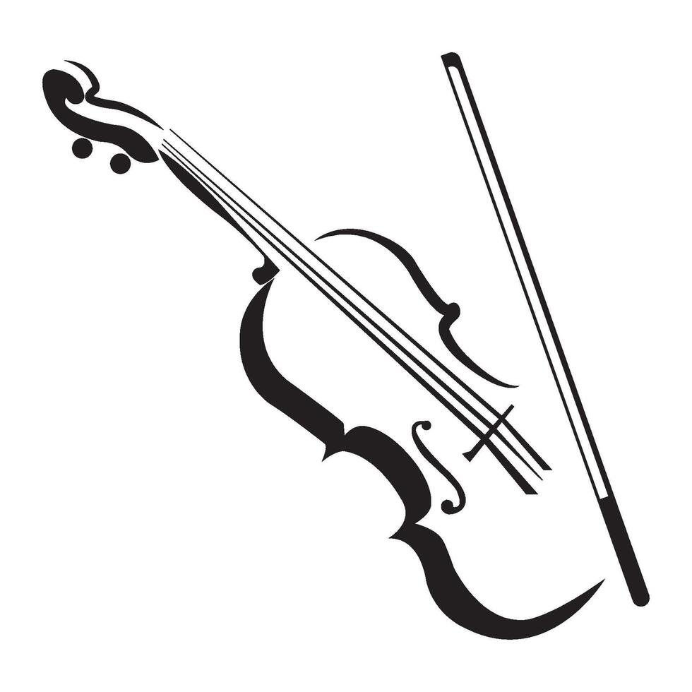 violin icon logo vector design template