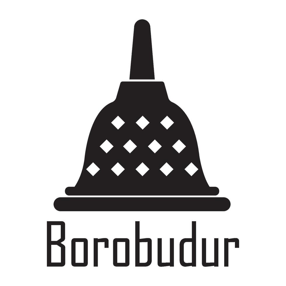 plantilla de diseño de vector de logotipo de icono de templo de borobudur