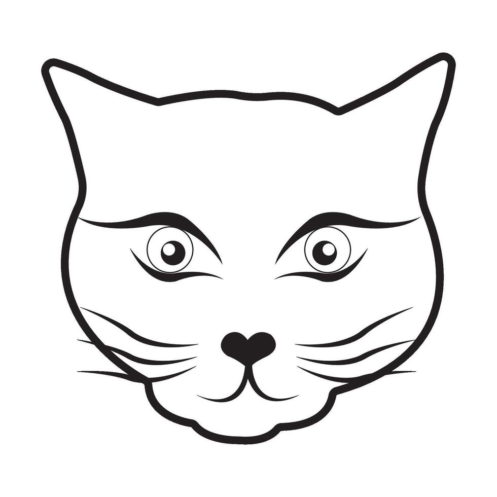 gato cabeza icono logo vector diseño modelo