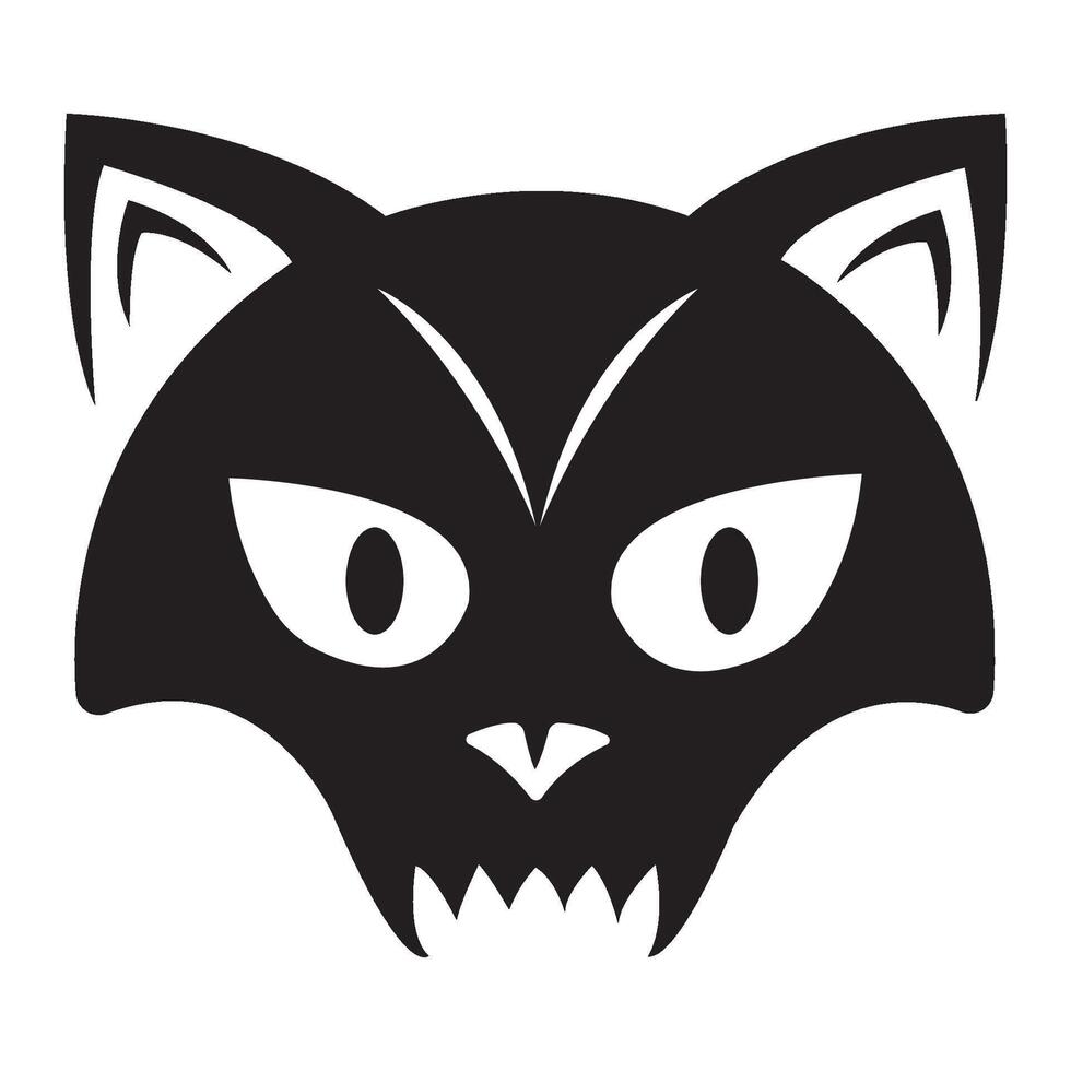 gato cabeza icono logo vector diseño modelo