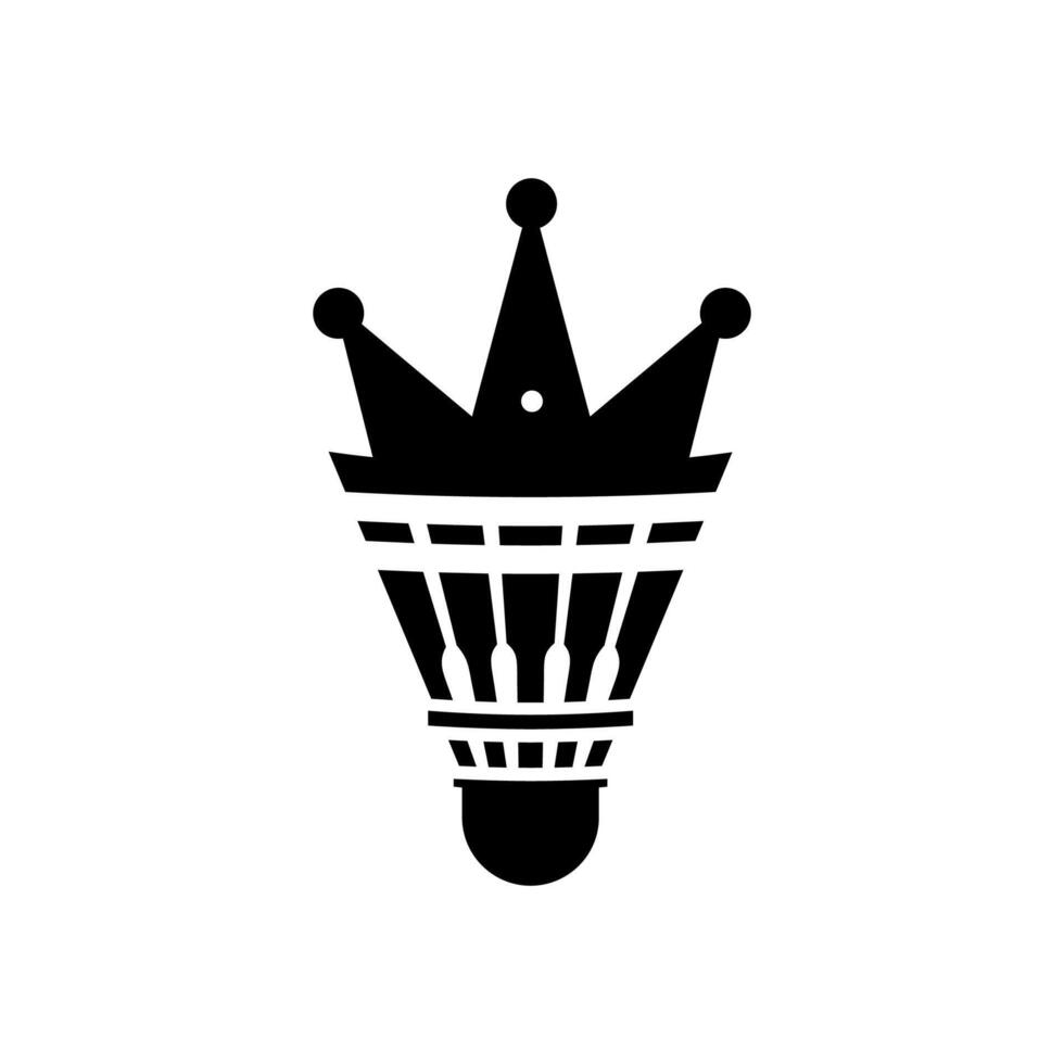 vector logo de bádminton volante y corona