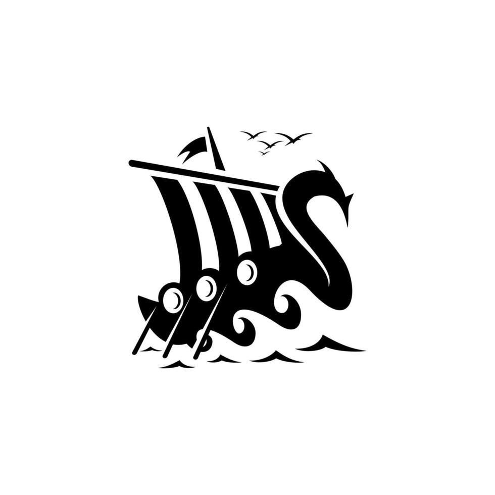 VIKING SHIP BLACK vector