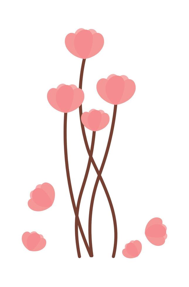 Aesthetic flower flat vector illustration for background and banner element decoration
