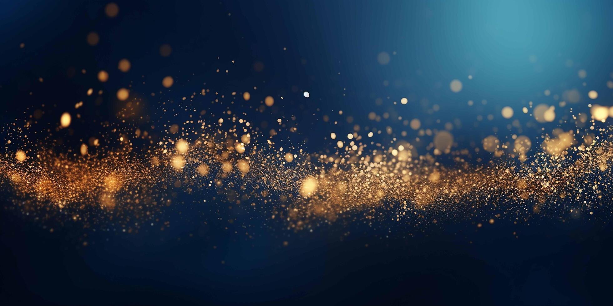 AI generated golden glitter background with bokeh effect photo