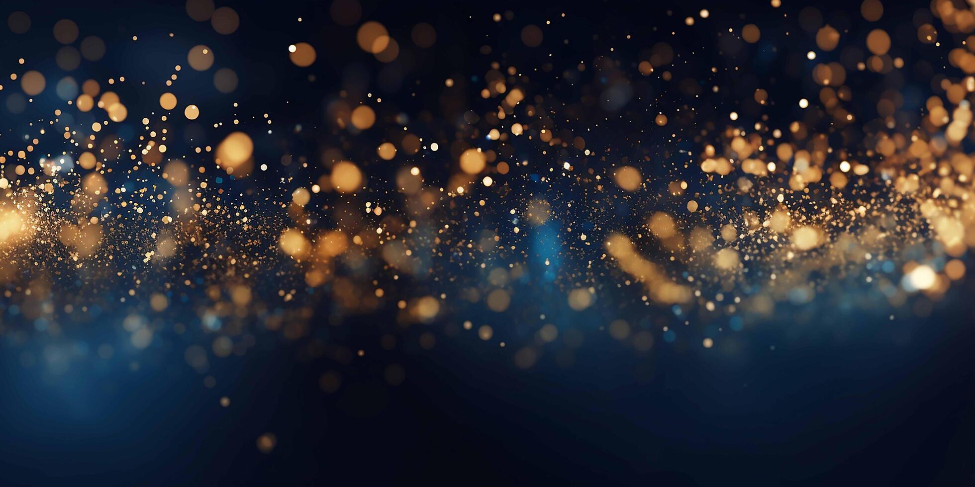 AI generated golden glitter background with bokeh effect photo