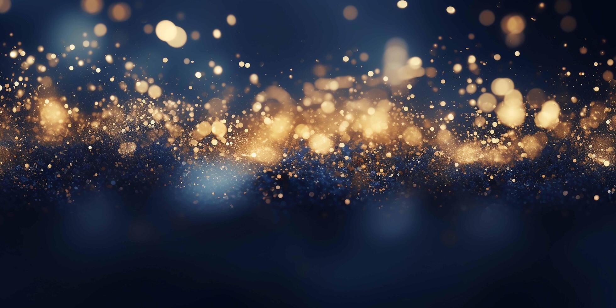 AI generated golden glitter background with bokeh effect photo