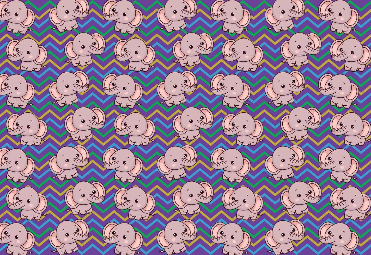 cute elephant illustration pattern, vector, for fabrics, children's background vector