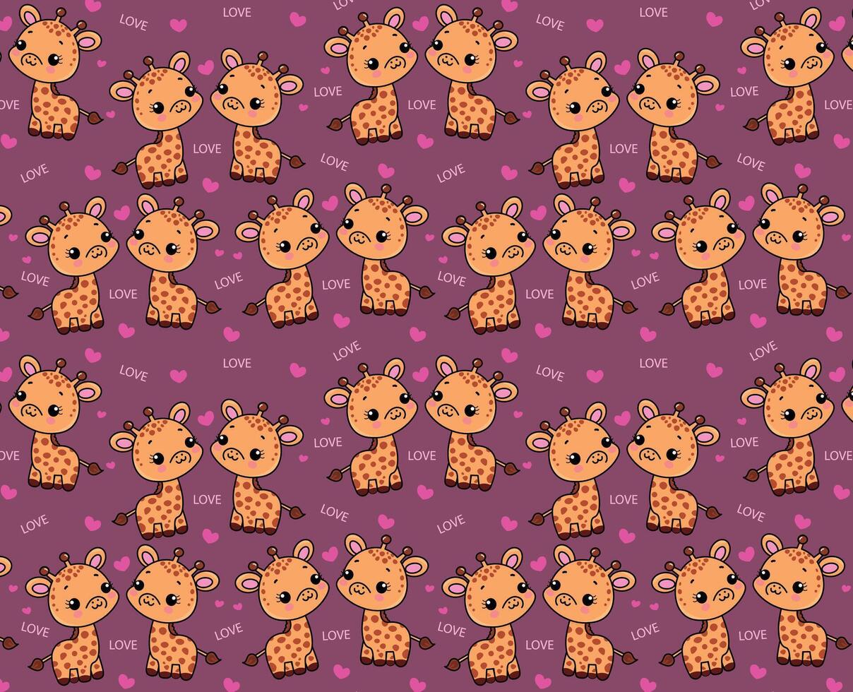 linda jirafa, bebé ilustración patrón, vector, para telas, para niños antecedentes vector