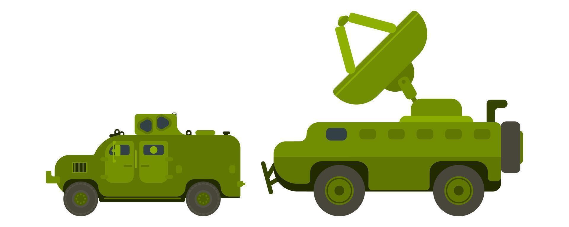 militar camiones para aterrizaje y nuevo para el Ejército vector