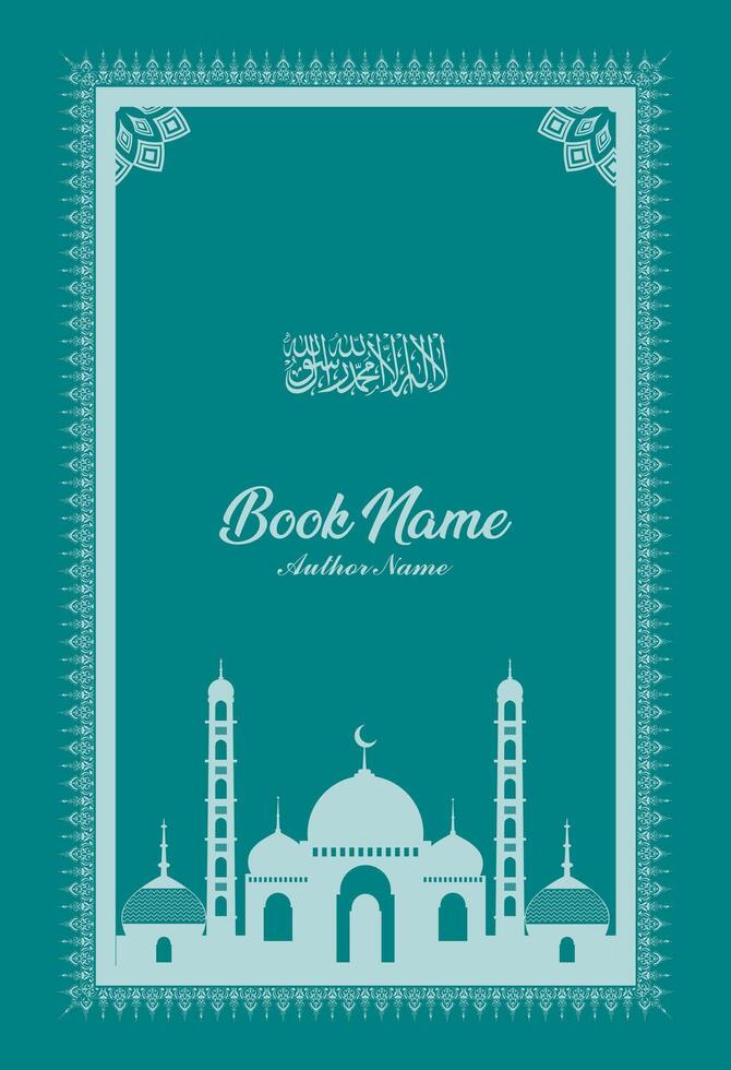 Islamic flyer template design with pattern vector