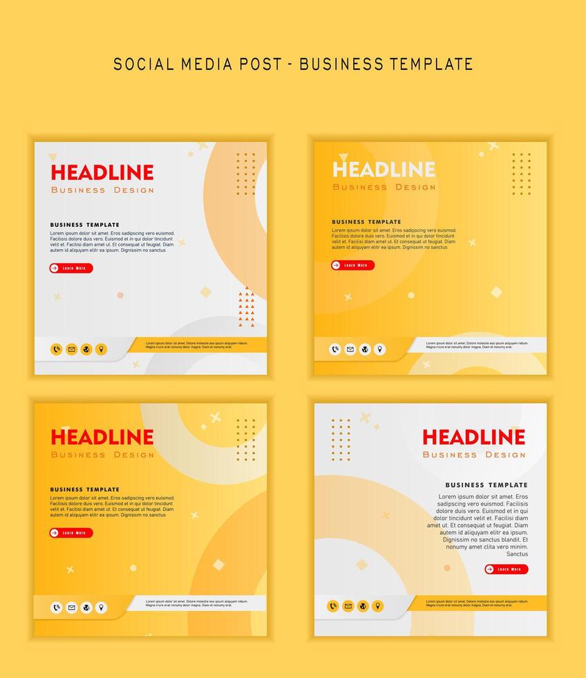 Social media post template modern design, for business digital marketing online, banner and poster vector