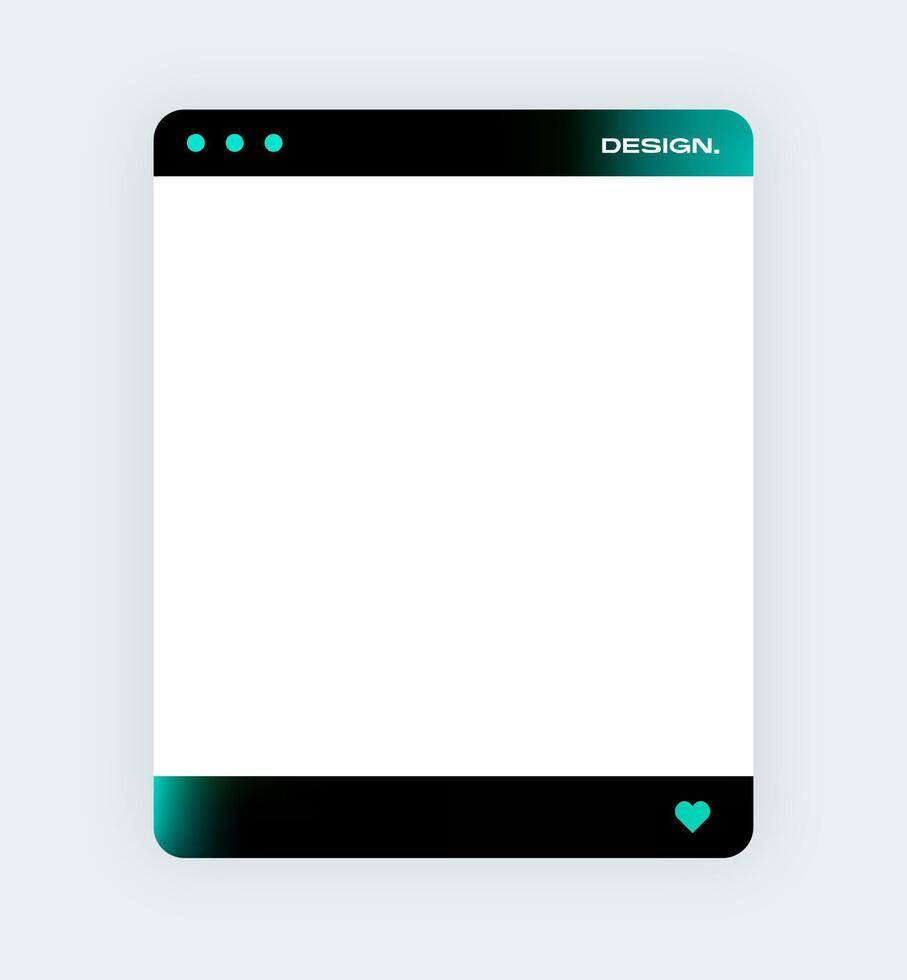 Social media square frame template. Gradient social network interface. vector