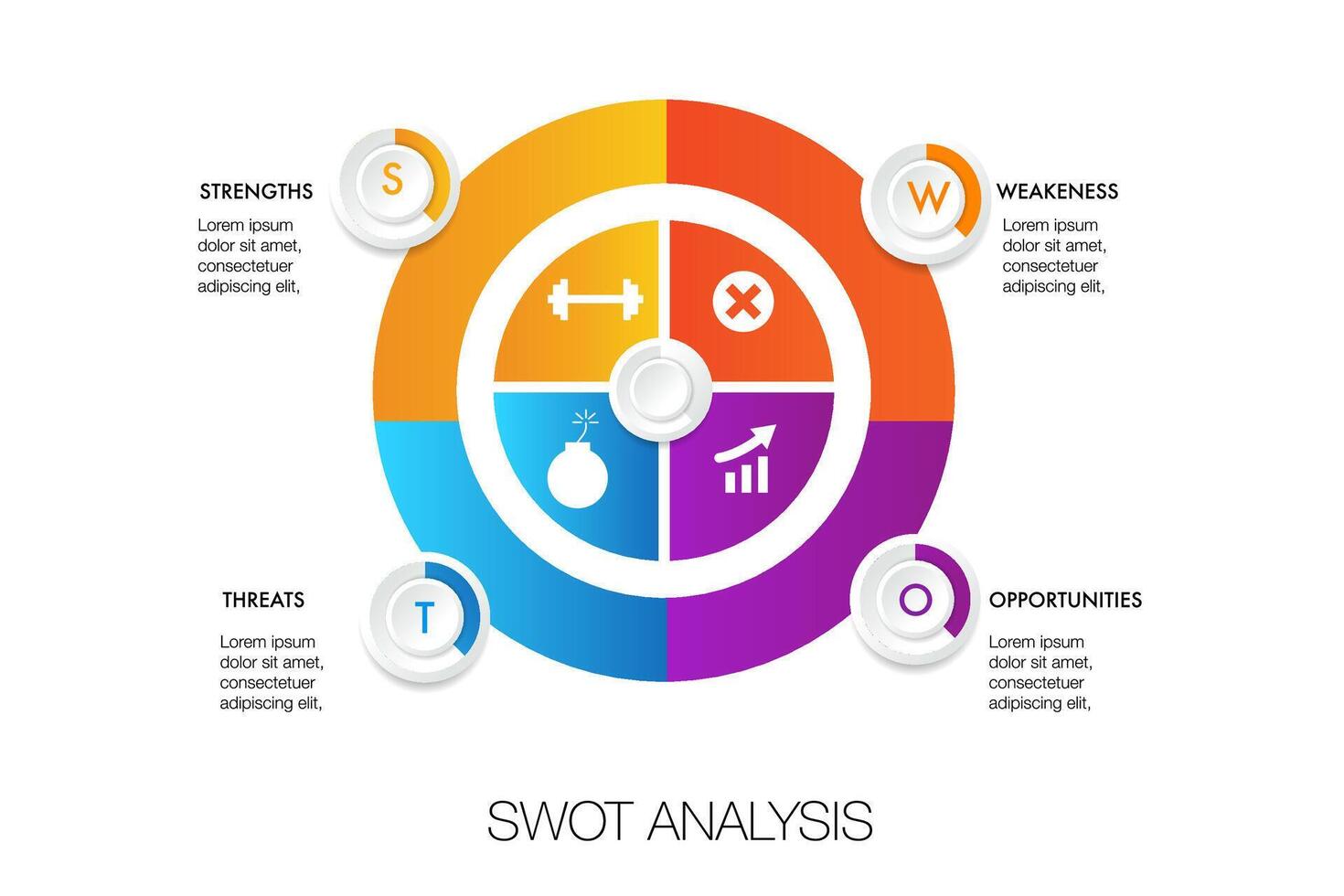 Infographic template for swot analysis for marketing can apply diagram framework vision, Modern step Timeline infographics design vector and presentation business