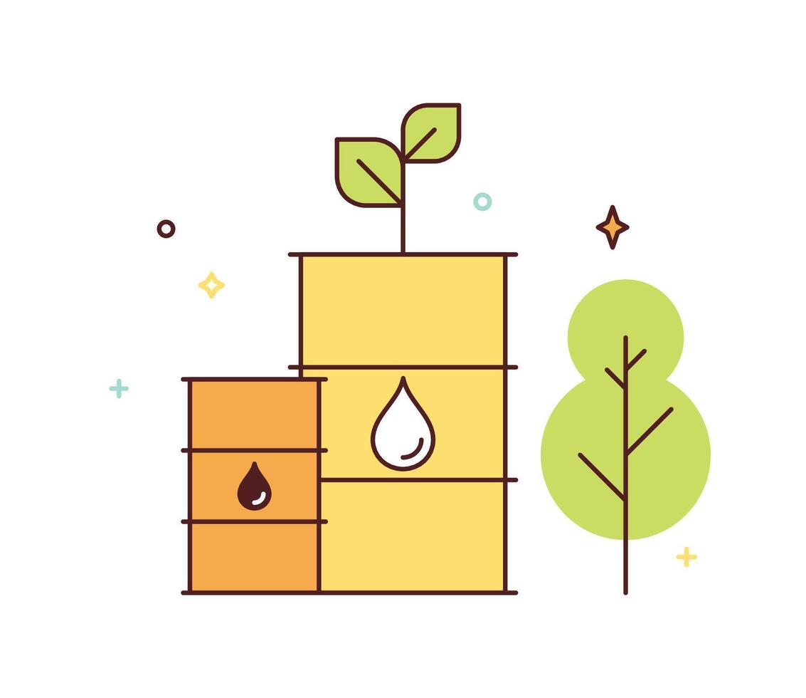 Sustainable green ecological and environment friendly, renewable fuel concept vector illustration.