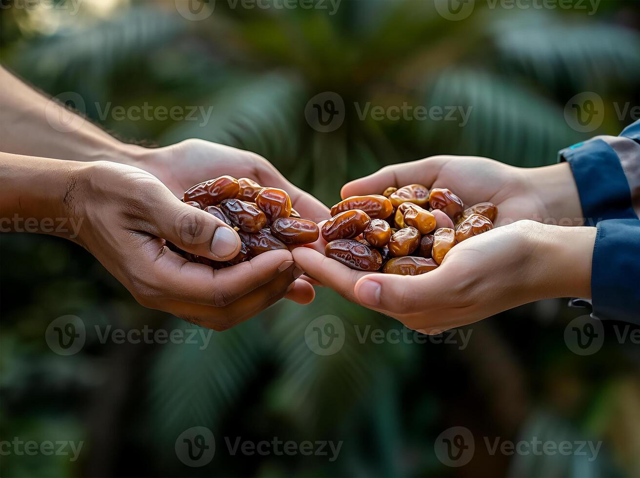 AI generated Muslim Hands Offering Dates photo